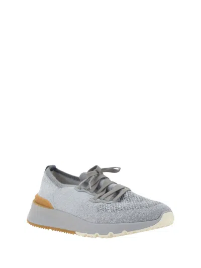 Brunello Cucinelli Stretch Knit Low-top Sneakers In Animal Print