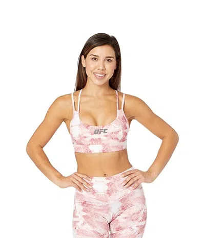 Ufc Strappy Sports Bra Womens Blushing Rose Quartz Print Wireless Sgn1565 In Pink