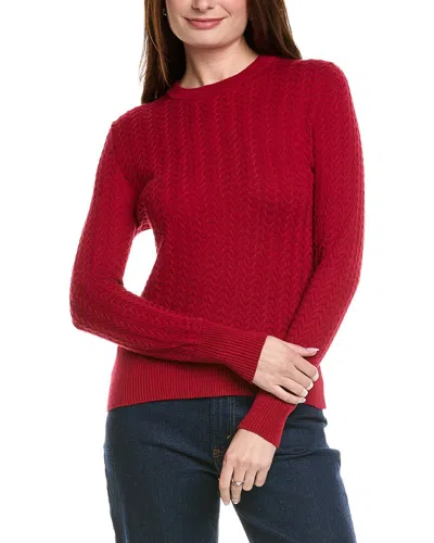 Hannah Rose Vertical Cable Cashmere-blend Pullover In Red