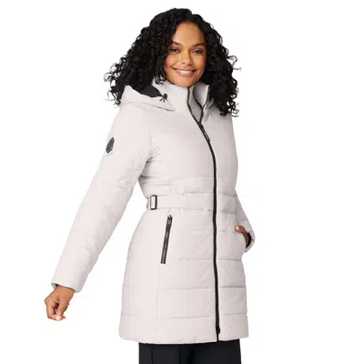 Free Country Women's Cirrus Quilted Long Puffer Jacket In White
