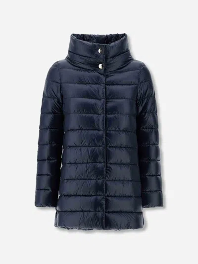 Herno Amelia Funnel-neck Padded Jacket In Blue