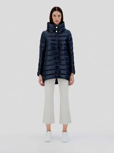 Herno Amelia Funnel-neck Padded Jacket In Blue