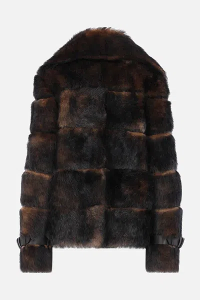 Fendi Dorsato Coats Brown In Brown