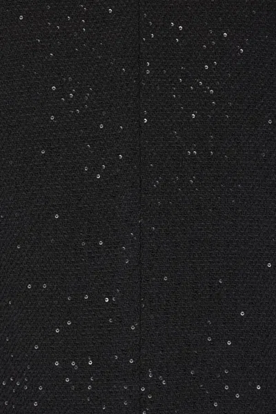 Tom Ford Double-breasted Coat In Crepe Wool Blend With Sequins In Black