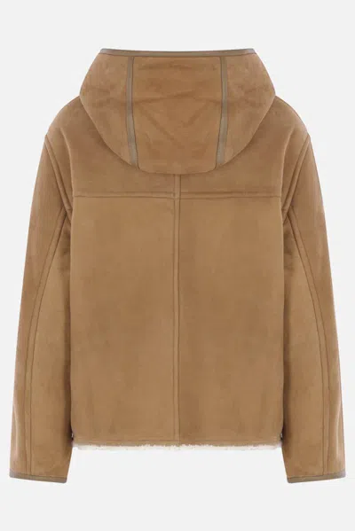 Yves Salomon Coats In Brown