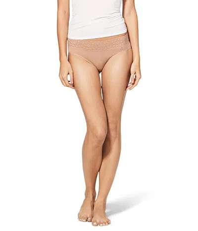 Tommy John Cool Underwear Women's Beige Stretch Lace Cheeky Brief Jdm2124 In Neutral