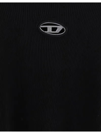 Diesel Long Sleeve Sweater In Black