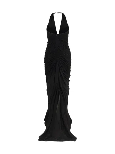 Francesco Murano Long Draped One-shoulder Dress In Black