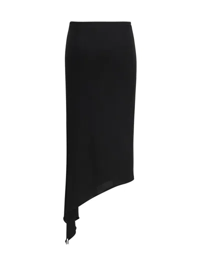 Francesco Murano Pointed-slit Skirt In Black