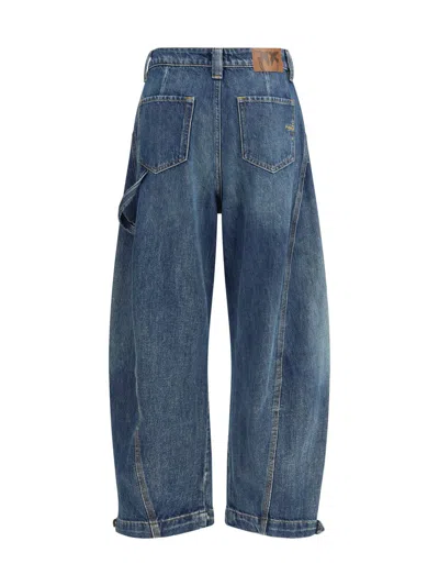 Pinko Balloon Jeans With Zip In Blue