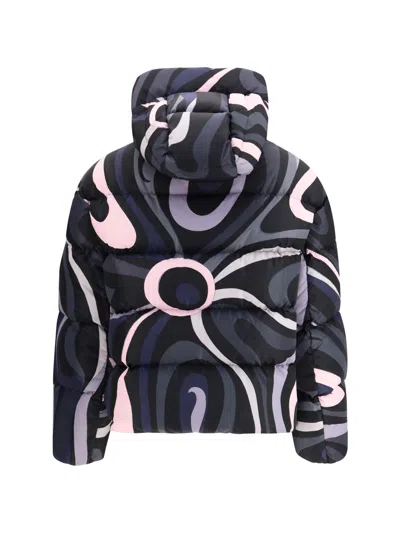 Pucci Multicolor Polyamide Shell Jacket In Blue
