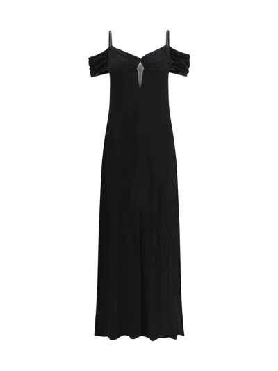 Saint Laurent Black Viscose Casual Dress In Black