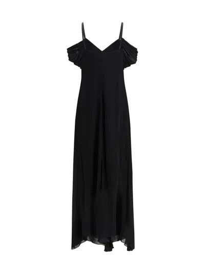 Saint Laurent Black Viscose Casual Dress In Black