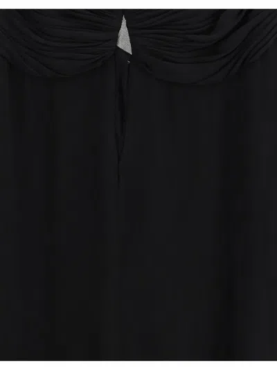 Saint Laurent Black Viscose Casual Dress In Black