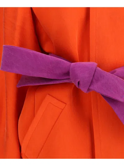 Saint Laurent Coats In Orange