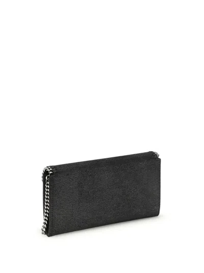 Stella Mccartney Falabella Continental Chain Wallet In Black