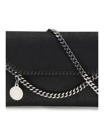 Stella Mccartney Falabella Continental Chain Wallet In Black