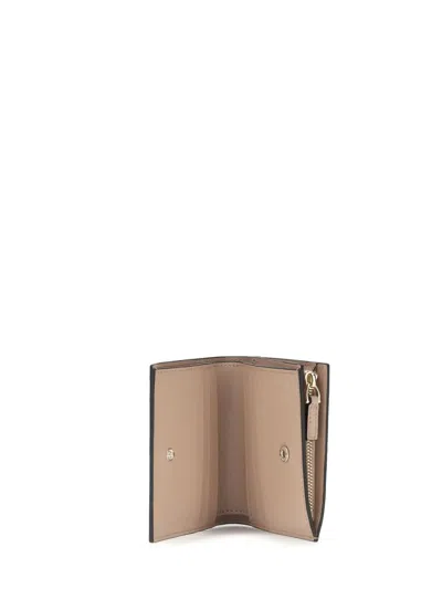 Valentino Gold Calf Leather Bos Taurus Wallet In Brown