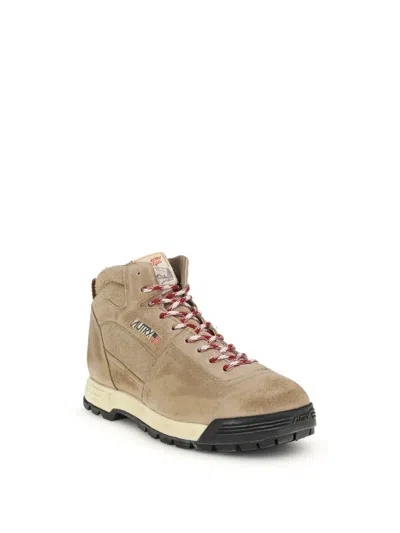Autry Beige Rubber Lace-up Boots In Nude