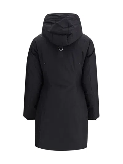 Moose Knuckles Black Recycled Polyester Parka In Black