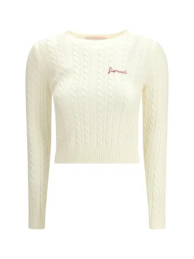 Fiorucci Cream Merino Wool Sweatshirt In White