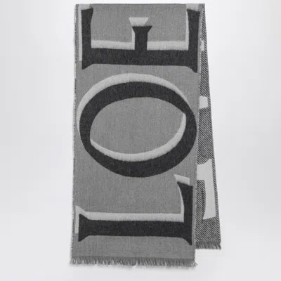 Loewe Gray Wool And Cashmere Scarf In Gray