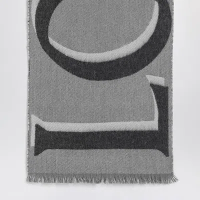 Loewe Gray Wool And Cashmere Scarf In Gray