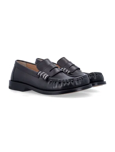 Jw Anderson Brogues With Round Toe And Penny Strap In Black