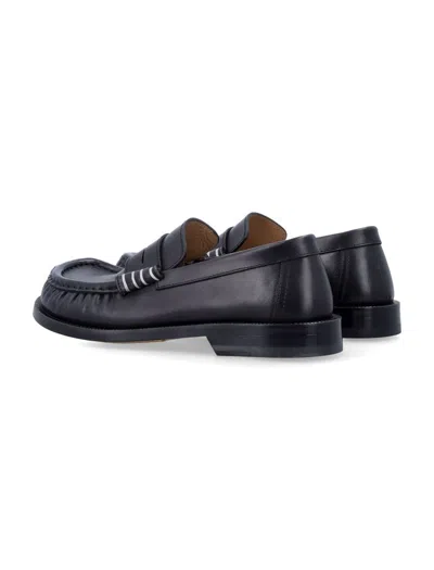 Jw Anderson Brogues With Round Toe And Penny Strap In Black