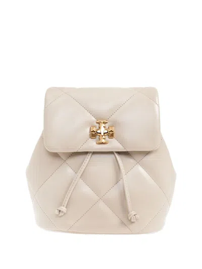 Tory Burch Kira Diamond Small Leather Backpack In White