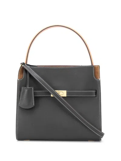 Tory Burch Lee Radziwill Small Leather Tote In Black