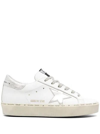 Golden Goose Women Hi Star Suede Leather Sneakers In Silver