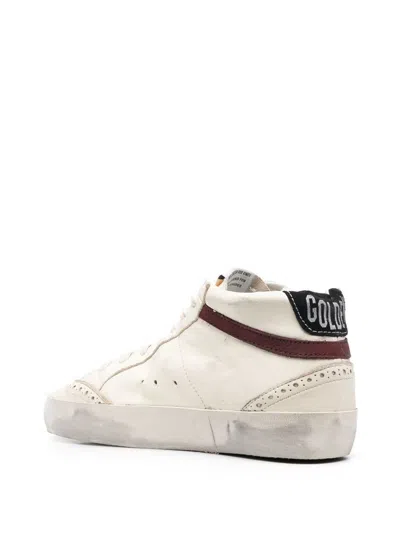 Golden Goose Mid Star Leather Sneakers In White