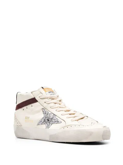 Golden Goose Mid Star Leather Sneakers In White