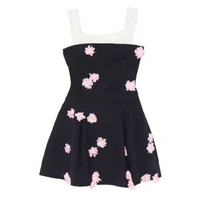 Stine Goya Ruffled Floral Mini Dress In Blue