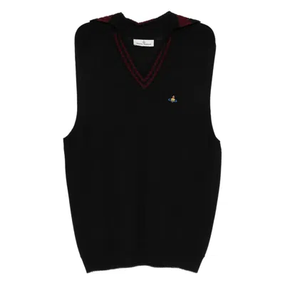 Vivienne Westwood V-neck Sleeveless Knitwear In Black