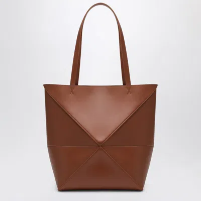 Loewe Medium Puzzle Fold Tote Bag In Light In Brown