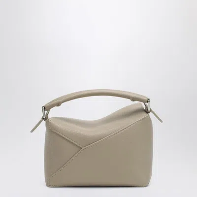 Loewe Mini Puzzle Edge Bag In Taupe Grained Leather In Gray