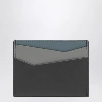 Loewe Puzzle Cardholder In Asphalt Gray/blue In Brown