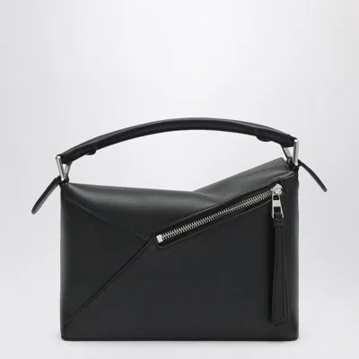 Loewe Small Puzzle Edge Bag In Black Leather In Black