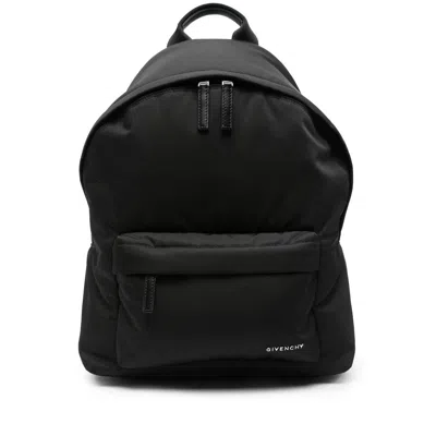 Givenchy Black Backpack With Adjustable Shoulder Straps And Logo On Front In Tech Fabric Man In Black
