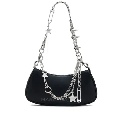 Marc Jacobs Curved Black Shoulder Bag With Adjustable Chain Handle In Black
