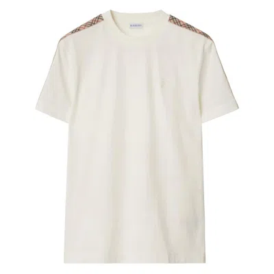 Burberry Checked Cotton-jersey T-shirt In White