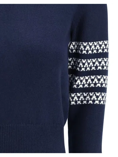 Thom Browne Holiday Hector Long-sleeve Crew-neck Jumper In Blue