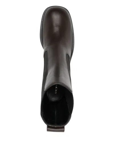 Sergio Rossi Leather Heel Boots In Brown