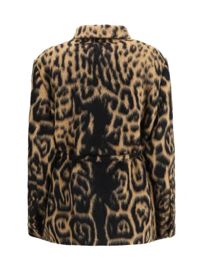 Fendi Women Embroidered Wool-blend Jacket In Animal Print