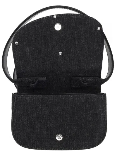 Diesel 1dr Shoulder Bag In Denim Color Black In Black