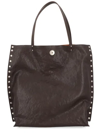 Zanellato Shoulder Bag With Studded Accents And Dual Handles In Brown