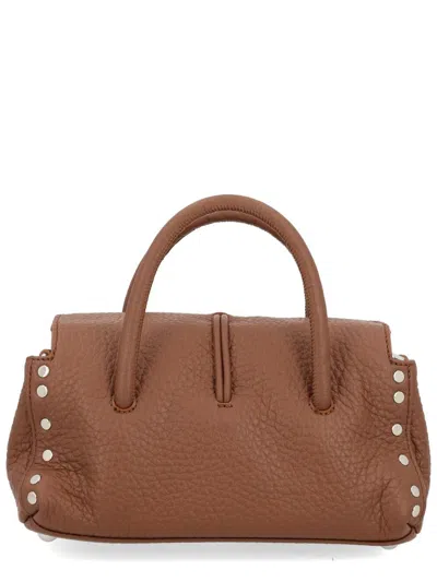 Zanellato Small Textured Leather Shoulder Bag In Brown