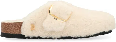 Birkenstock Mule Boston Big Buckle Shirring In White